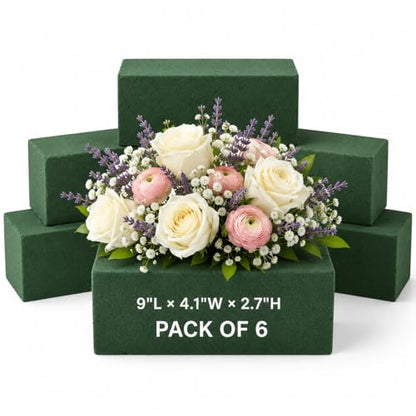 Wet Floral Foam Blocks for Fresh Flowers (6 Count)