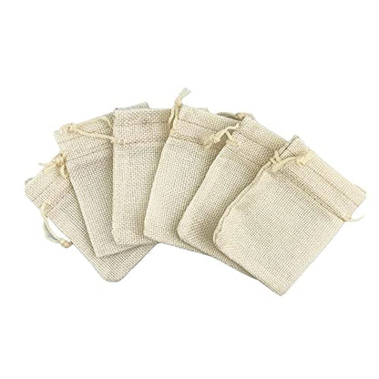 Pack of 25 Burlap Gift Bags with Drawstring Linen Jewelry Pouches Wedding Hessian Jute Bags for Birthday and Treat Pouches Party Wedding Favors Gift