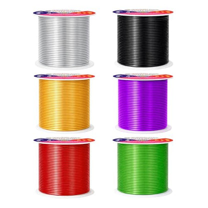 16 GA Silver Black Red Assorted Anodized Aluminum Craft Wire (390 Foot)