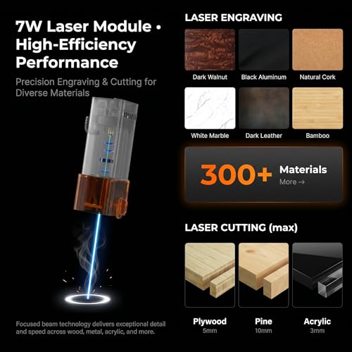 K15 Pro 7w Laser Engraving Machine with App Control
