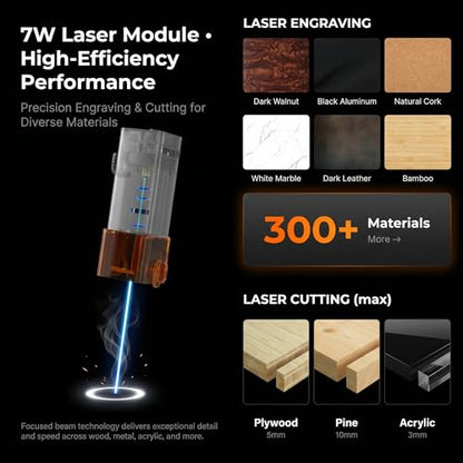 K15 Pro 7w Laser Engraving Machine with App Control