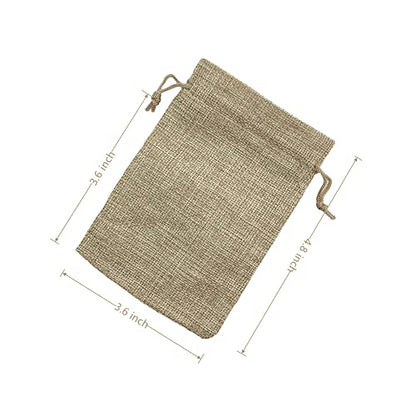 Pack Of 25 Burlap Gift Bags with Drawstring Linen Jewelry Pouches Wedding Hessian Jute Bags for Birthday and Treat Pouches Party Wedding Favors Gift