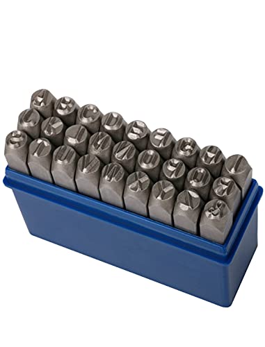 1/4"(6mm) Letter Stamp Set, 27Pcs Steel Capital Letter Punch DIY Tool for Leather, Brass, Aluminum, Mild Steel (A-Z)
