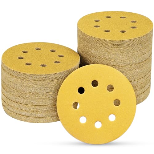 100PCS 5 Inch Sanding Discs 220 Grit Random Orbit Sander Sandpaper (100 Count)