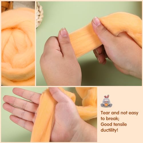 3.53oz Needle Felting Wool Roving Wool for Felting Wool Felting Supplies (3.53 Ounce)