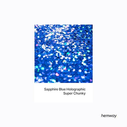 Resin Glitter Sapphire Blue Holographic 100g Super Chunky (3.5 Ounce)