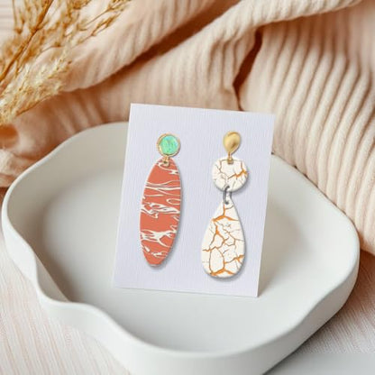 Natural Texture Polymer Clay Texture Sheets Cracks Water Pattern Silicone Texture Stamp Clay Modeling Pattern Pad Texture Sheets for Polymer Clay Making Earrings Jewelry