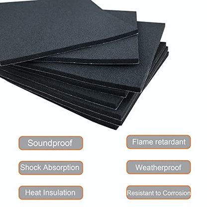 8Pcs Black Adhesive Foam Pads Closed Cell Foam Sheets 1 (8 Count)