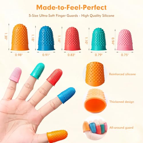 20 Pieces Rubber Finger Covers for Hand Sewing with Finger Protection (20 Count)