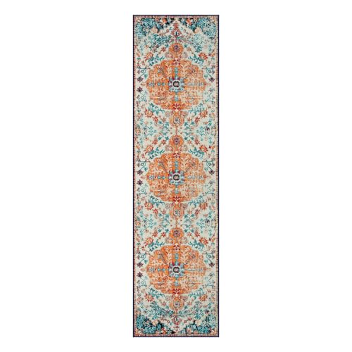 Reine Bohemian Floral Medallion 2'8" x 10' Hallway Runner Rug