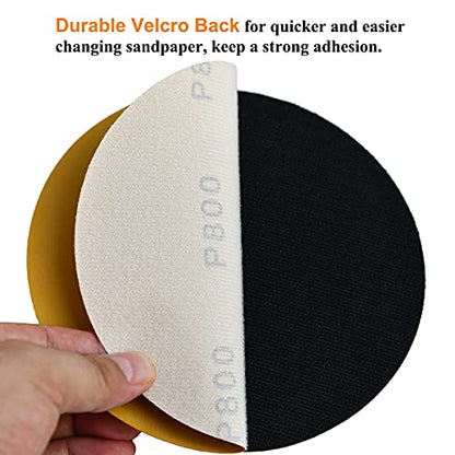 6-Inch No-Hole Hook and Loop Gold Sanding Discs 800-Grit, 100-Pack (100 Count)