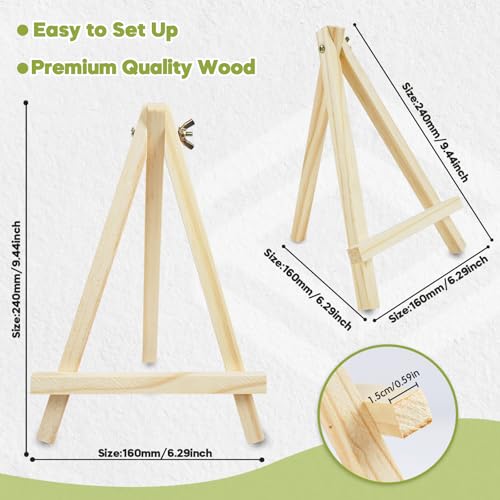 36 Pack 9 Inch Mini Wooden Display Easels (36 Count)