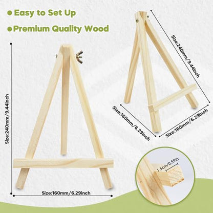 12 Pack 9 Inch Mini Wooden Display Easels (12 Count)