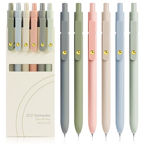 Gel Pens 6 Pcs 0.5mm Fine Point Smooth Writing Pens Cute Pens