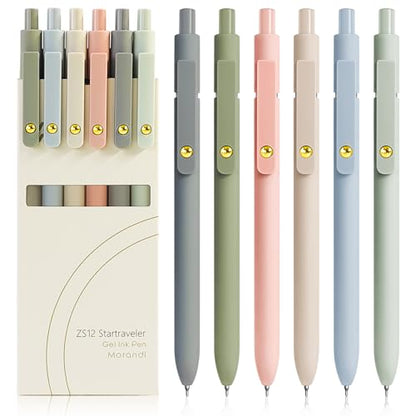 Gel Pens 6 Pcs 0.5mm Fine Point Smooth Writing Pens Cute Pens