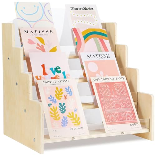 4 Tier Wooden Acrylic Greeting Card Display Stand