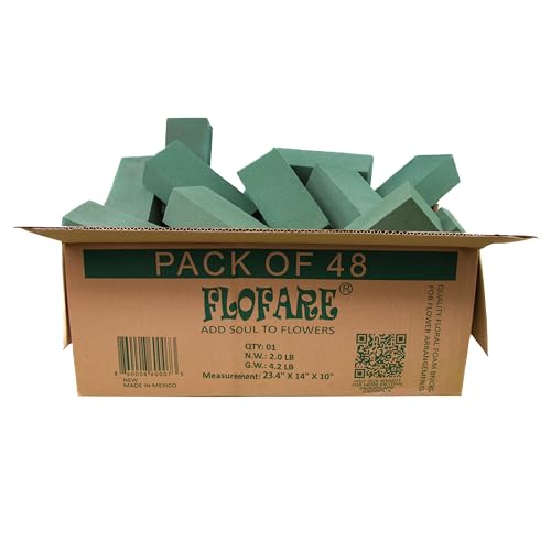 Pack of 48 Floral Foam Blocks for Fresh and Artificial Flowers (48 Count)