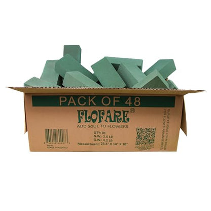 Pack of 48 Floral Foam Blocks for Fresh and Artificial Flowers (48 Count)