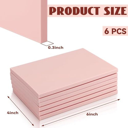 6 Pack 4"x6" Pale Pink Rubber Stamp Carving Blocks Rubber Carved Brick for Stamp Soft Rubber Crafts and DIY Craft Project (6 Count)