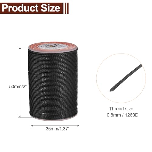 Leather Sewing Waxed Thread 0.8mm 60Yards (180 Foot)