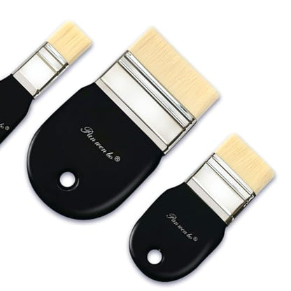 3 Pack Flat Paddle Paint Brush Set (3 Count)
