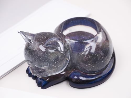 Cat Candle Holder Animal Cylinder Candle & Resin Mold