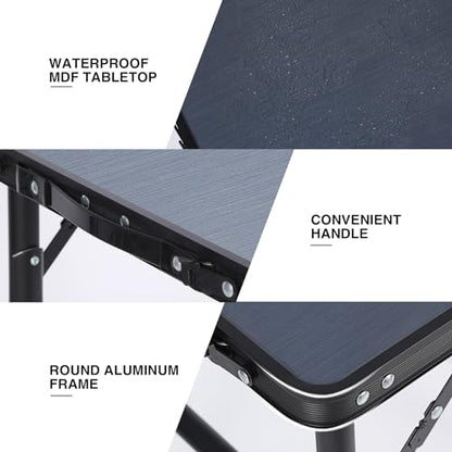 Small Folding Table Adjustable Height