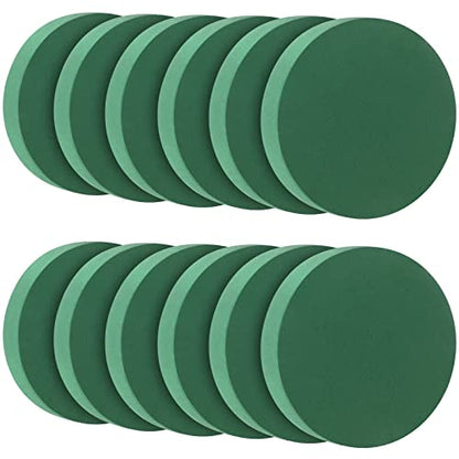 12 Pieces Round Floral Foam Wet Green Flower Foam DIY Flower Arrangement Kit for Aisle Wedding Party Decoration (12 Count)
