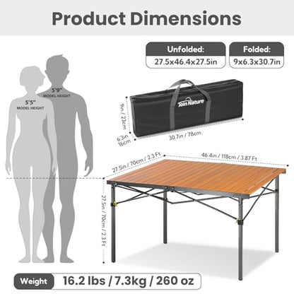 46.4" Large Camping Table for 2