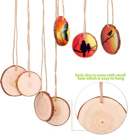 Unfinished Wood Slices with Hole