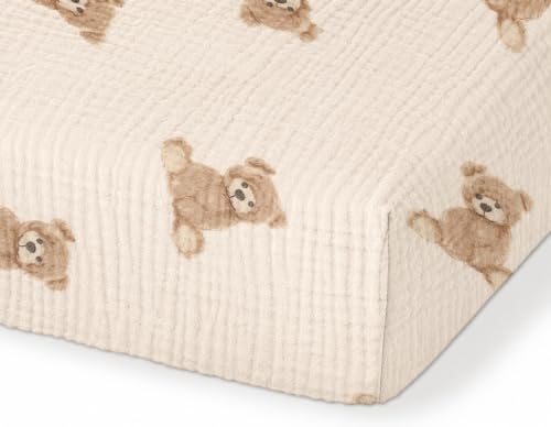 Organic Pack and Play Sheets Fitted 38”x26” 100% Muslin Cotton