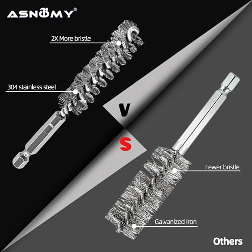 7Pcs Stainless Steel Wire Bore Brush for Power Drill Cleaning 5 (7 Count)