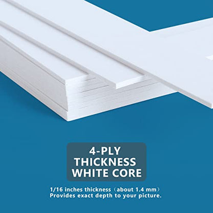 10 Pack Pre Cut 11x14 White Picture Mats for 8x10 Photos