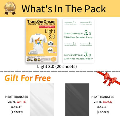 Iron on Heat Transfer Paper for Light Fabric (11.55 Ounce)