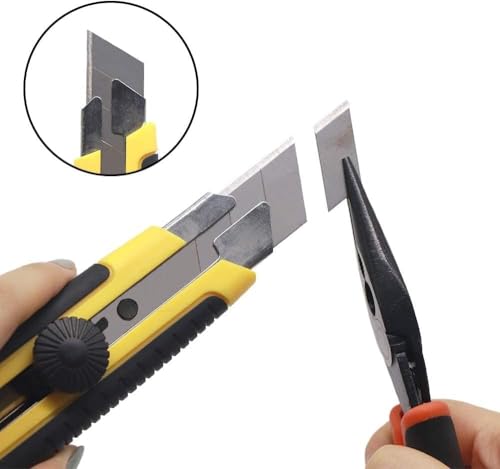 Box Cutter Retractable 25MM Long Utility Knife With 10pcs Blades Refills