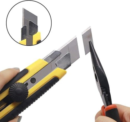 Box Cutter Retractable 25MM Long Utility Knife With 10pcs Blades Refills