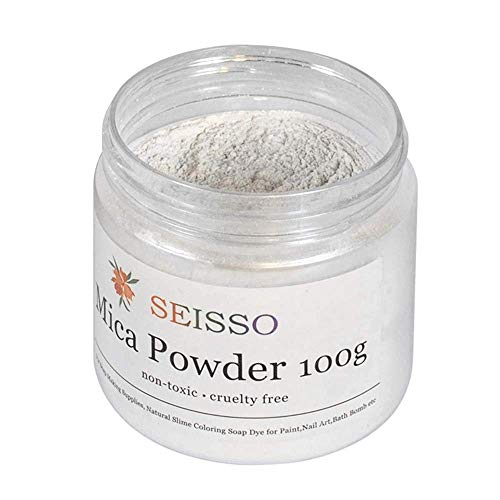 Pearl Sliver White Mica Powder for Epoxy Resin 3.5 oz (3.5 Ounce)