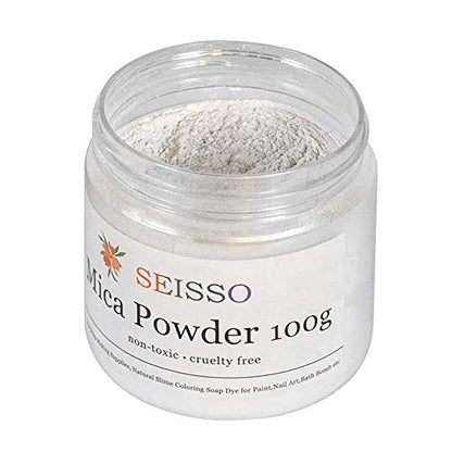 Pearl Sliver White Mica Powder for Epoxy Resin 3.5 oz (3.5 Ounce)