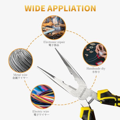 8 inch Needle Nose Pliers with Wire Cutters Spring Loaded