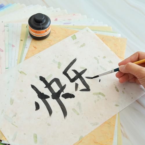 50 Design A4 Natural Fiber Mulberry Tree Mulberry Paper Sheets Art Tissue Washi Paper Design Craft Art Origami Suppliers Card Making Writing Painting 50 Sheets (50 Count)