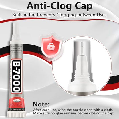 25 Tube 15ML B7000 Glue Clear with Precision Tip