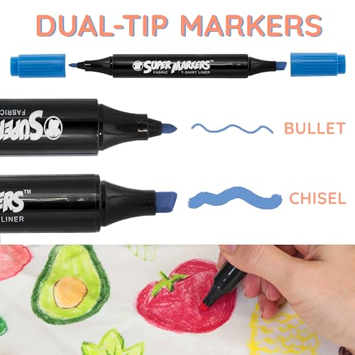 Super Markers 40 Primary & Pastel Dual Tip Fabric Markers (40 Count)