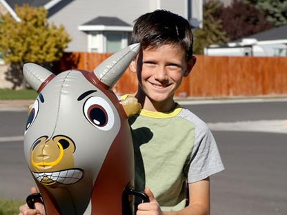 Hop N Go Inflatable Bull Riding Bouncy Hopping Toys for Kids Ages 5+ (2 Count)