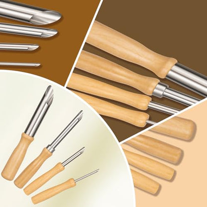 4 Pcs Clay Hole Cutters Sculpting Tools Set for Pottery