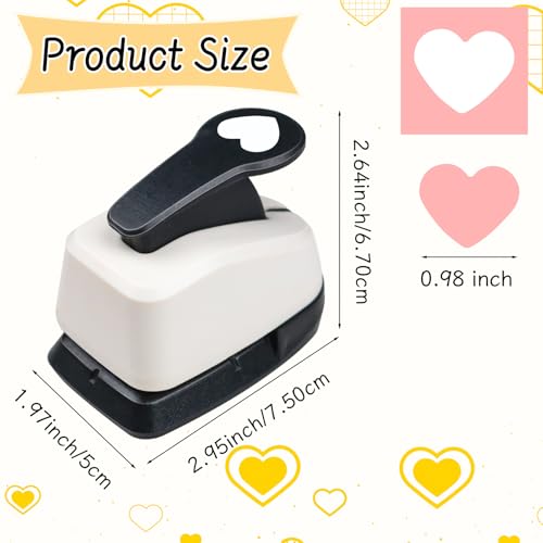 Heart Hole Punch 1 inch Heart Punch for Crafts Hearts Shaped Hole Puncher for Crafts Hearts Shape Paper Punch Craft Punches for Scrapbooking