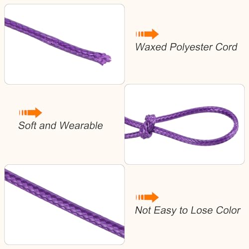 Waxed Polyester Cord 2mm 98 Yard Dark Purple