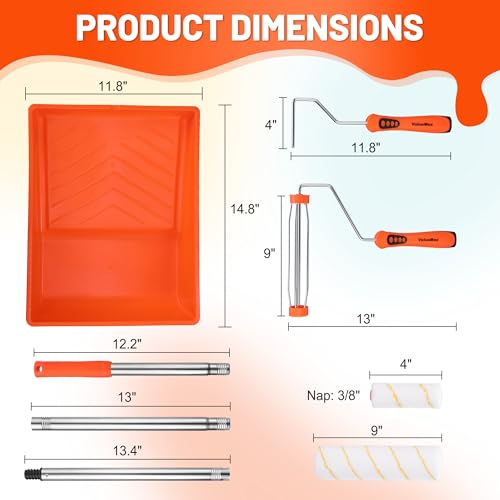 12PCS Paint Roller Kit with Tray