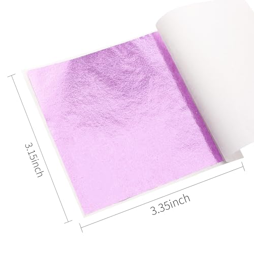 Gold Leaf Sheets for Art 100 PCS Light Purple Foil