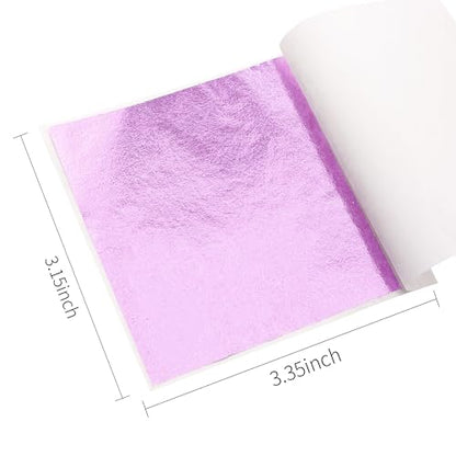 Gold Leaf Sheets for Art 100 PCS Light Purple Foil
