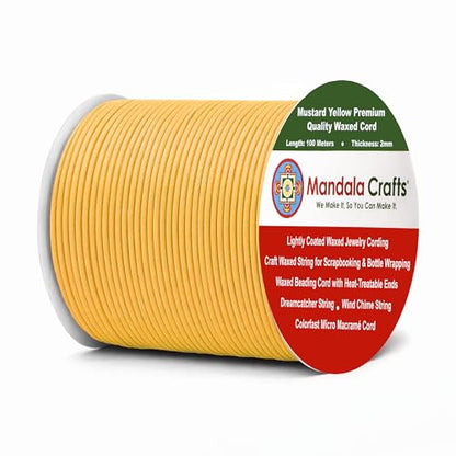 2mm Mustard Yellow Waxed Cord